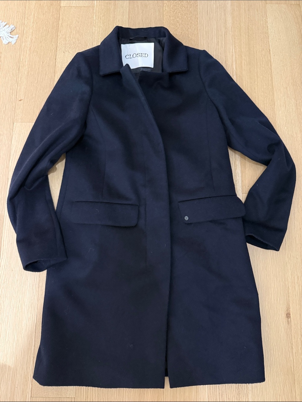 CLOSED Women's Dark Navy Pori Single-Breasted Wool Coat